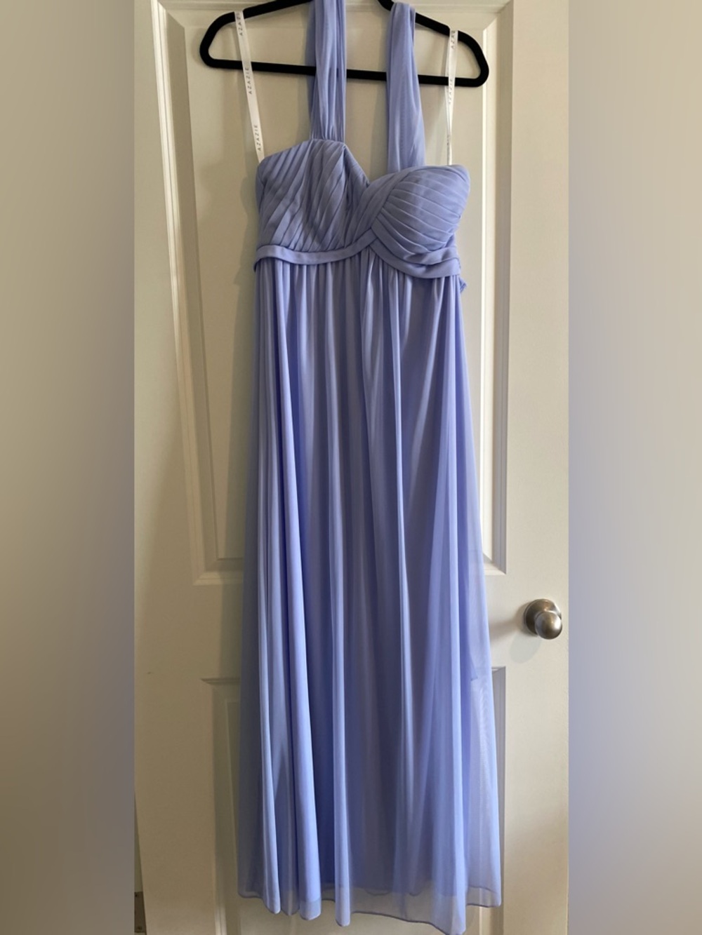 Azazie Remi Lightweight Adjustable Straps Floor Length Dress Lavender Women 2